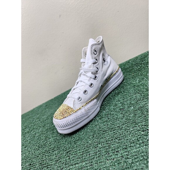 Converse by You Chuck Taylor All Star Platform Rhinestone Bling Womens 5.5 Shoes - Picture 10 of 12